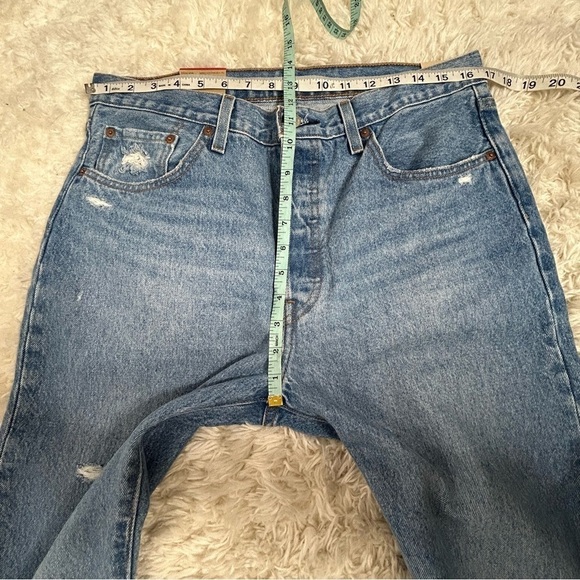 Levi’s 501 Original Cropped Distressed Denim Jeans NWT - Picture 13 of 15